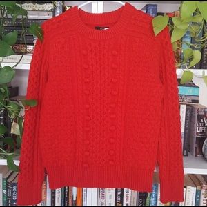 J. Crew cable knit popcorn sweater